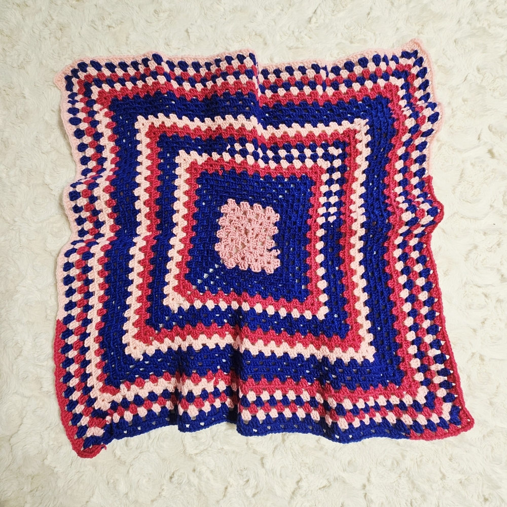 Handcrafted Crochet Lap Blanket, Baby Blanket Or Doll Blanket